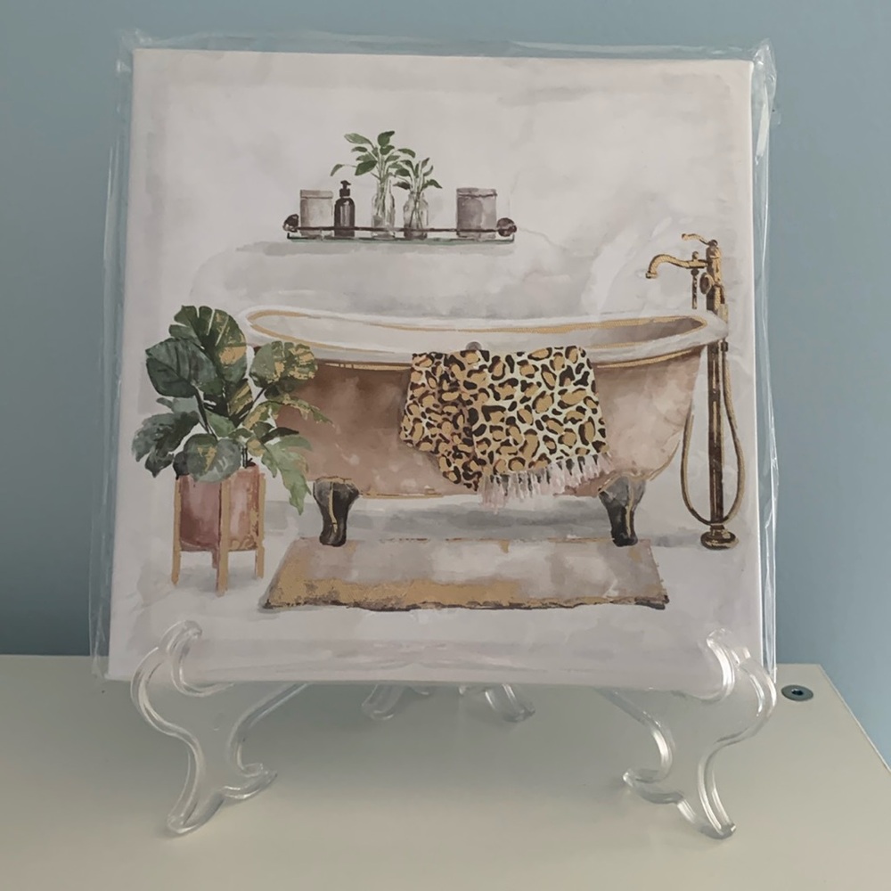Canvas picture bath tub NWOT